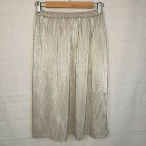C&V CHELSEA & VIOLET S PLEATED MIDI SKIRT Silver